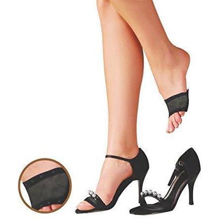 Sheer Open Toe Cover With Cushion Non-Skid Sole 4 pair Pack 