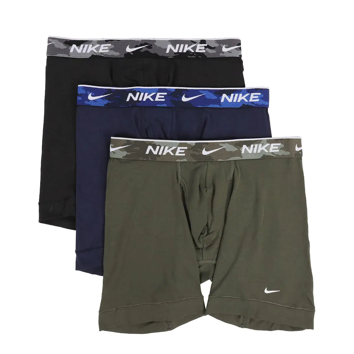 Nike Men`s Everyday Cotton Stretch Boxer Briefs 3 Pack (Large Olive(KE1107)/N_G)