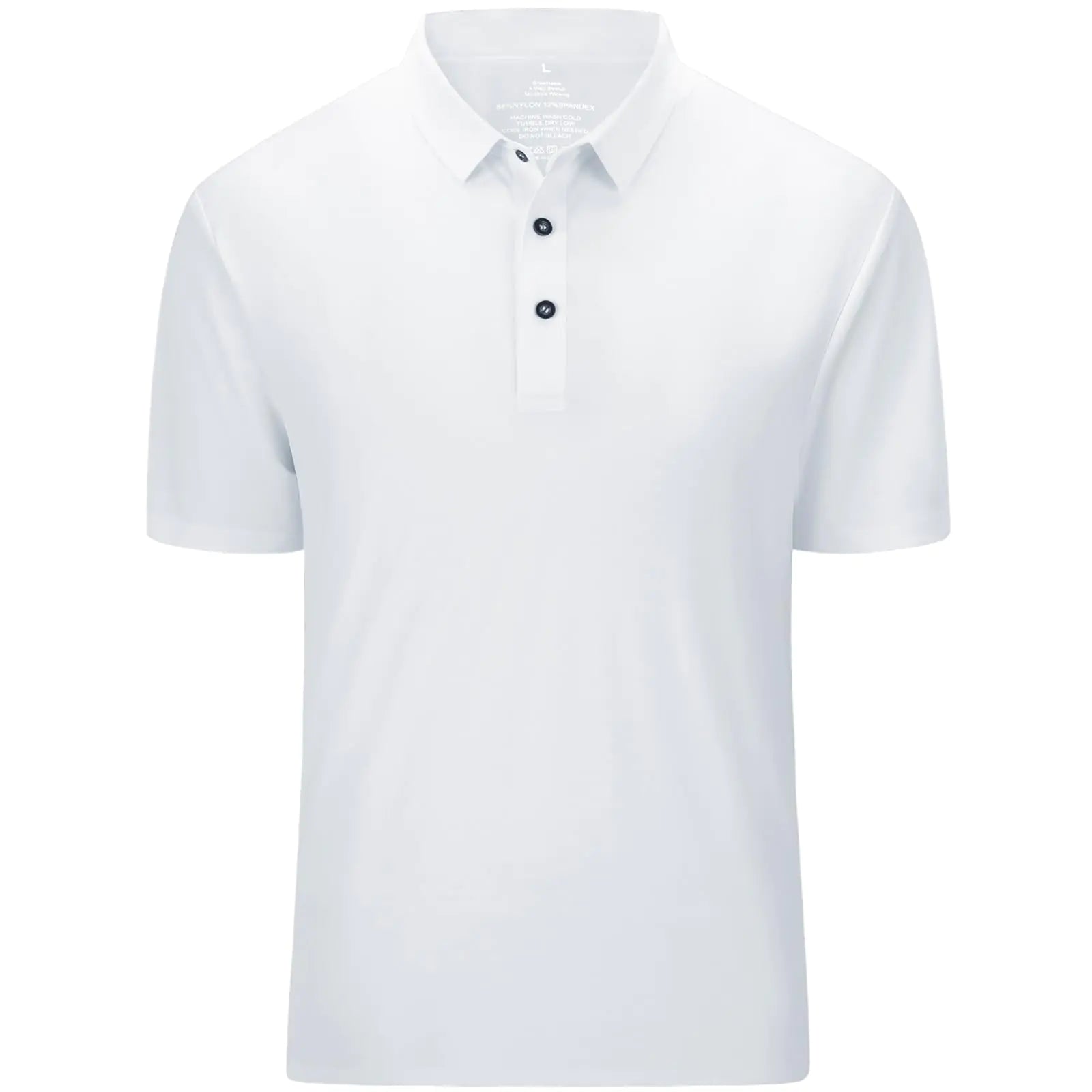 Mobvisil Mens Seamless Slim Fit Golf Polo Shirts Quick Dry Performance Short Sleeve Collared Shirt Moisture Wicking Nylon White 2XL