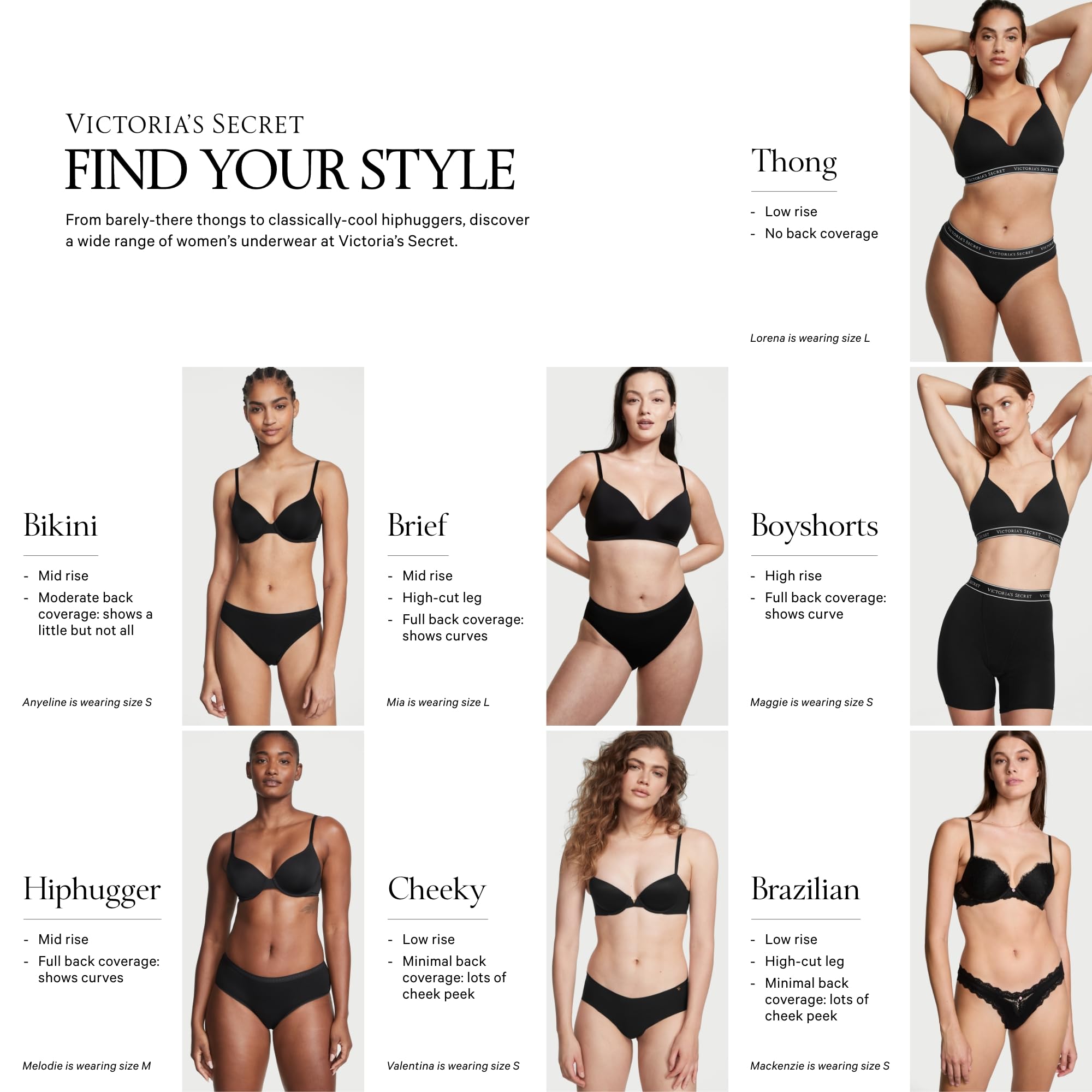 Victoria's Secret Women's No Show Cheeky Underwear, Minimal Coverage Panties for Women, Multi Pack, Bee & Solids Mix, XL