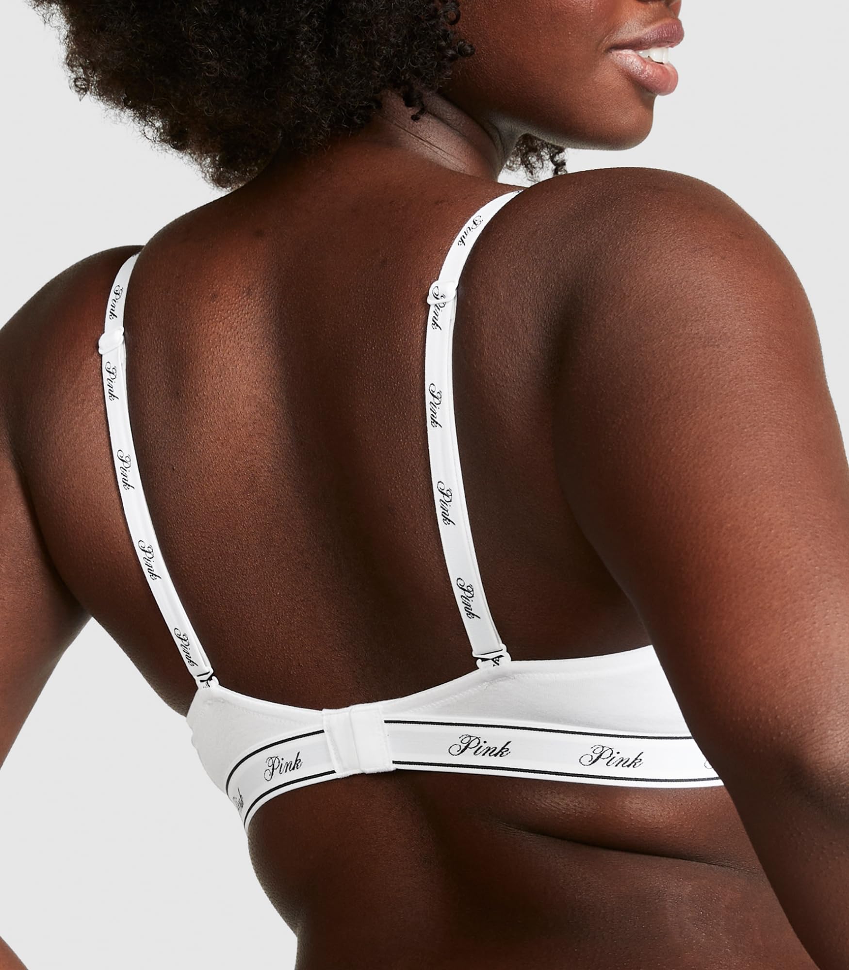 Victoria's Secret Women's Pink Wear Everywhere Lightly Lined T-Shirt Bra Bundle, Bras for Women, Black/White Logo, (36D)