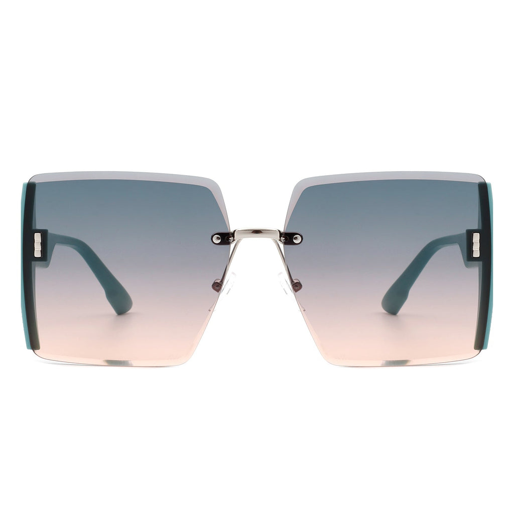 Phoenixy - Square Oversize Half Frame Fashion Women Sunglasses