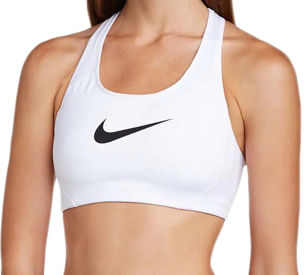 NIKE High Compression Swoosh Ladies Bra (White/Black X-Small)