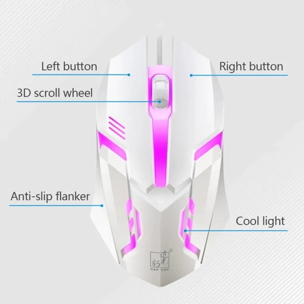 Ninja Dragons White Knight Gaming Keyboard and Mouse Set 