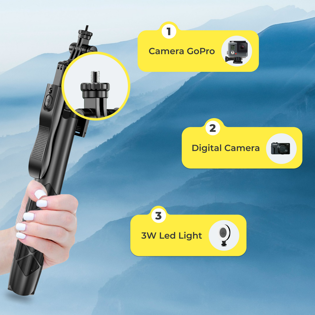 Phone tripod 62 inch selfie stick for cell phone with remote 