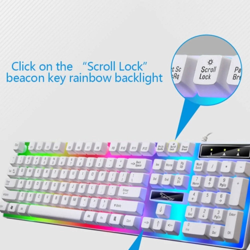 Ninja Dragons White Knight Gaming Keyboard and Mouse Set 
