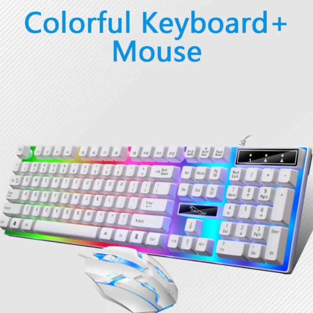 Ninja Dragons White Knight Gaming Keyboard and Mouse Set 