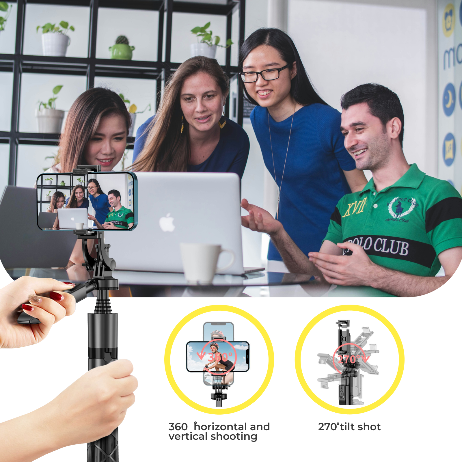 Phone tripod 62 inch selfie stick for cell phone with remote 