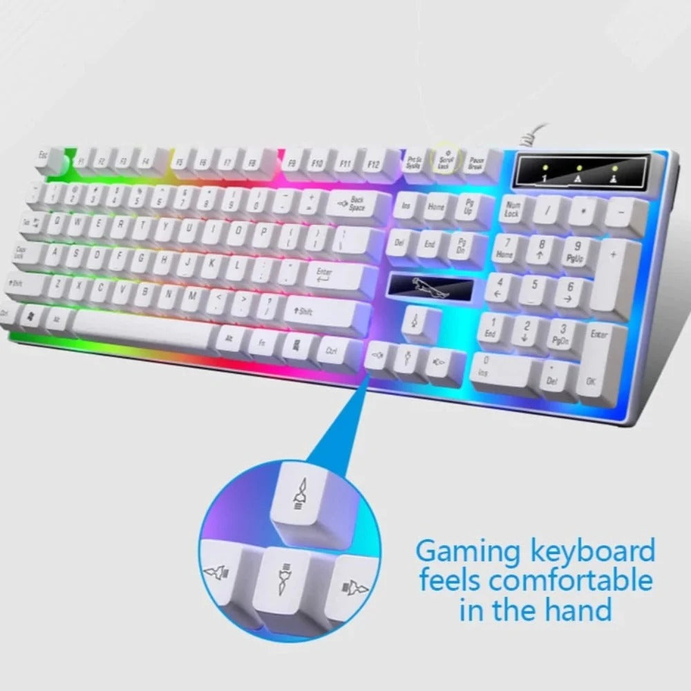 Ninja Dragons White Knight Gaming Keyboard and Mouse Set 