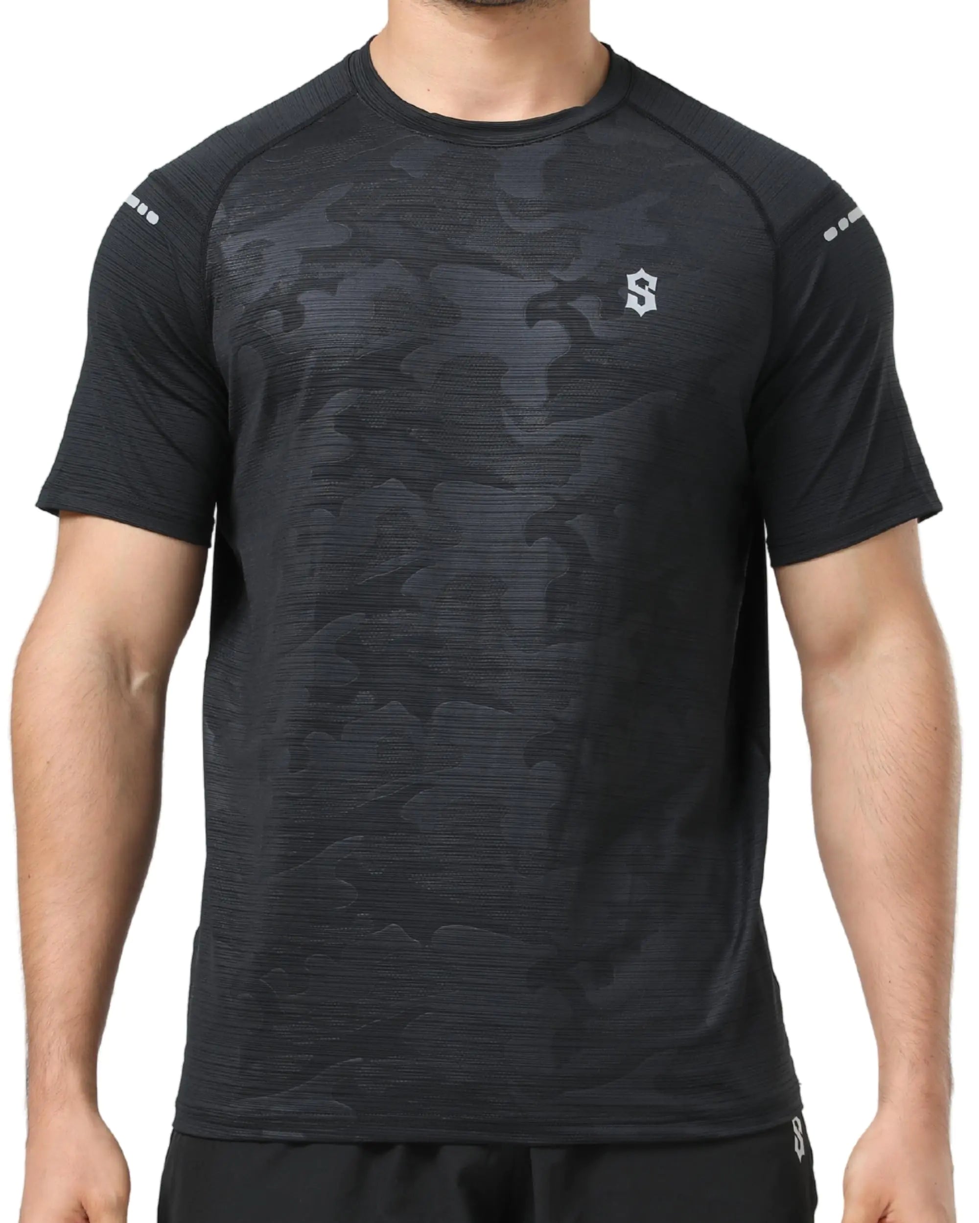 SUNTASY Mens Athletic Shirts with Design Performance Dry Fit Running Sports Gym Mens Workout Shirts